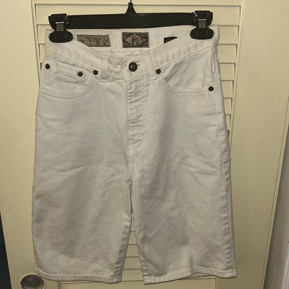 White jean shorts